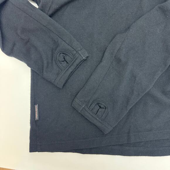 Icebreaker Sport 320 Merino Wool Men's Large Baselayer Quarter Zip Black Comfort - Picture 6 of 9